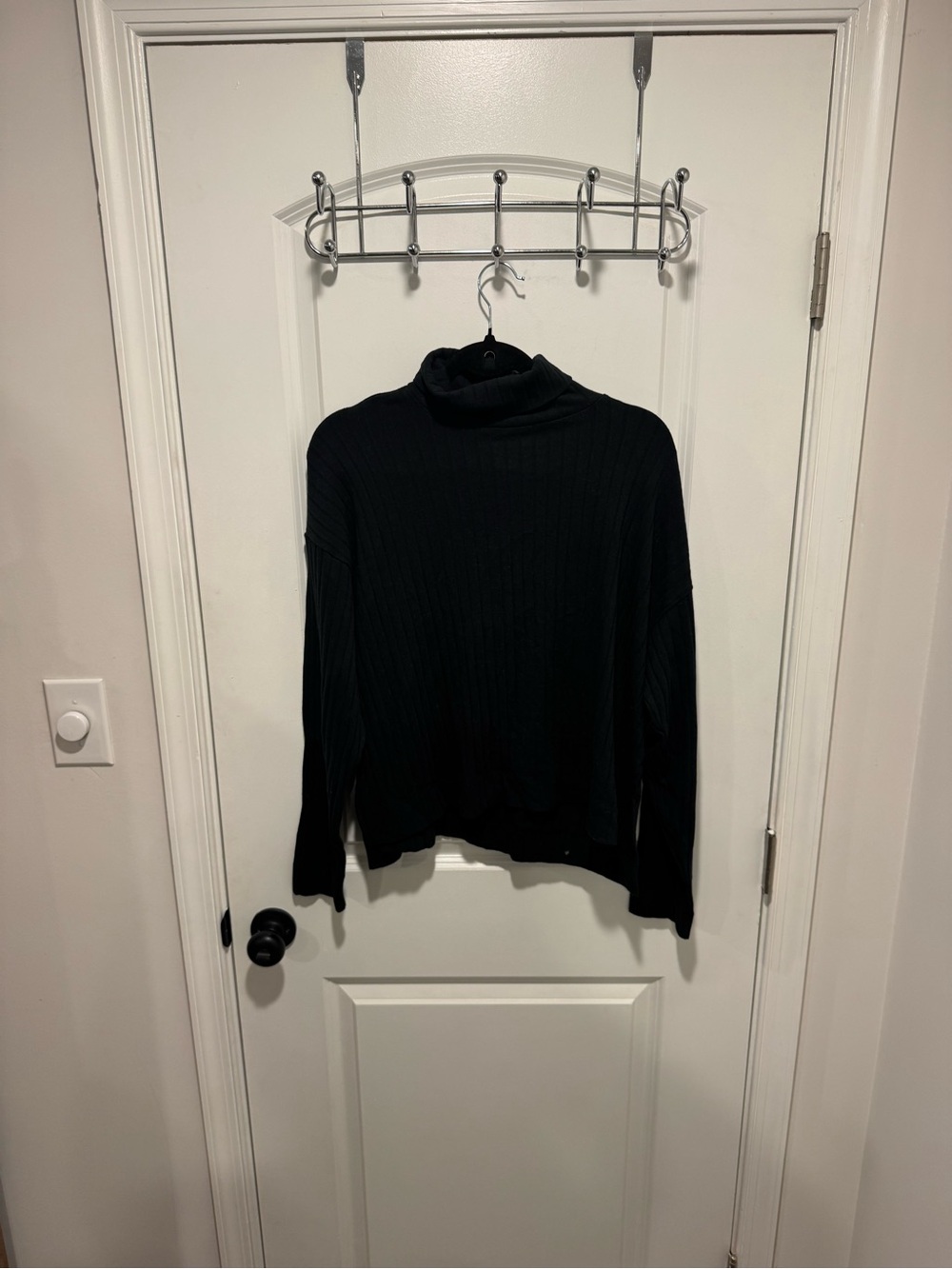 Madewell Black Ribbed Turtleneck lightweight Sweater